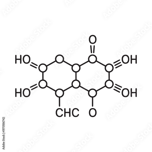 Molecular structure of ascorbic acid commonly known as vitamin c