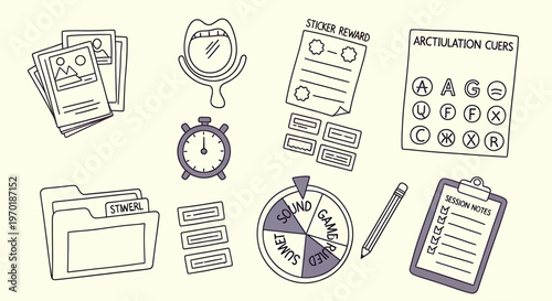 Vintage sketchbook pages and decorative frames isolated on transparent background