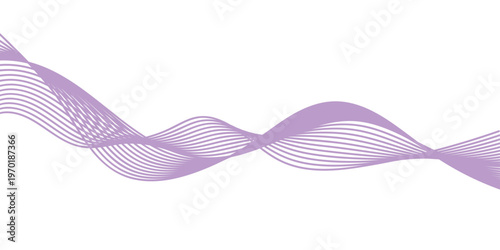Pink and purple satin ribbons with elegant wavy lines on a clean white background