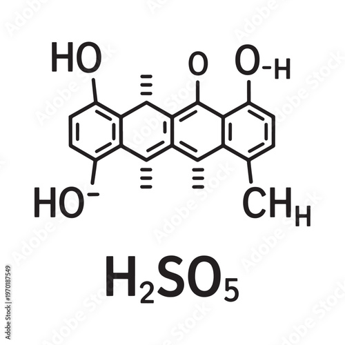 Chemical structure of eriochrome black t with sulfuric acid formula