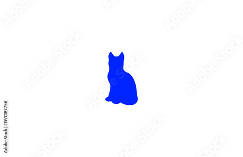 Blue Cat Silhouette Icon
