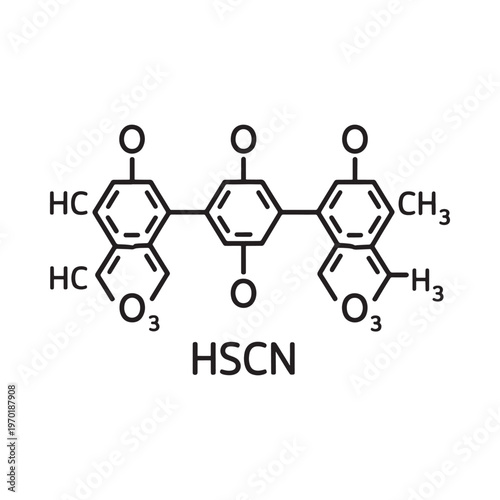 Chemical structure of bisphenol a with added thiocyanate group