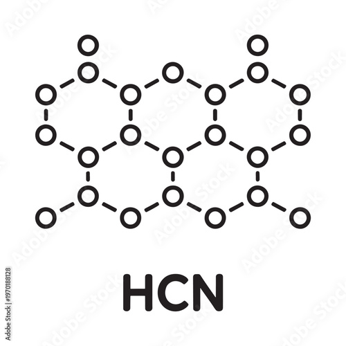 Molecular structure diagram of a complex organic compound with hcn formula
