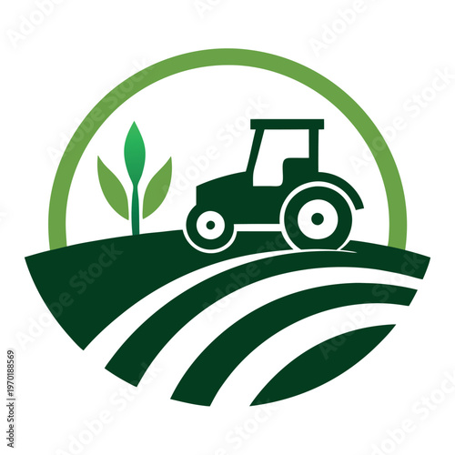 Agriculture-logo a silhouette-of-a-tractor 