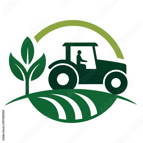 Agriculture-logo a silhouette-of-a-tractor 
