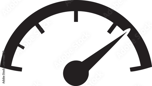 Speedometer gauge icon, speed meter symbol, dashboard indicator, vector speed dial