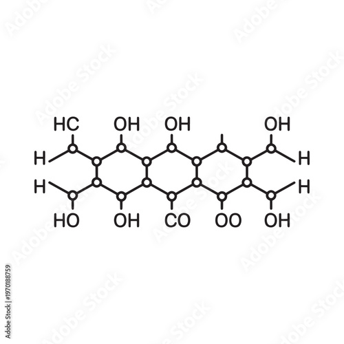 Structural formula of ascorbic acid also known as vitamin c
