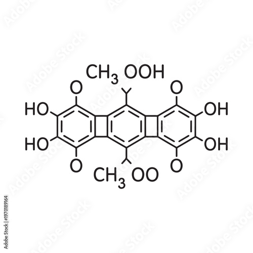 Structural formula of chrysophanic acid a naturally occurring anthraquinone derivative