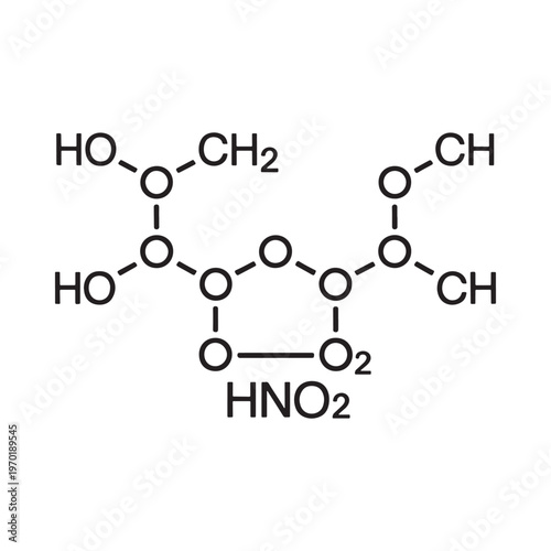 Chemical structure of a polysaccharide with a nitrate group shown