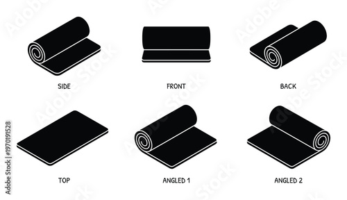 Yoga mat multiple angles set, fitness and exercise equipment for workout and meditation