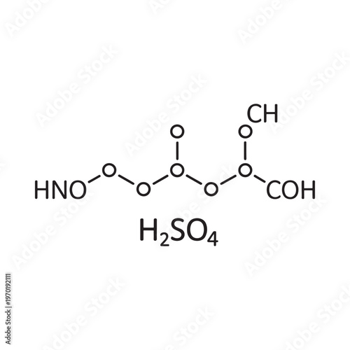 Structural formula of sulfuric acid and its chemical composition
