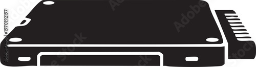 Hard drive, computer storage, disk drive, data storage, vector icon