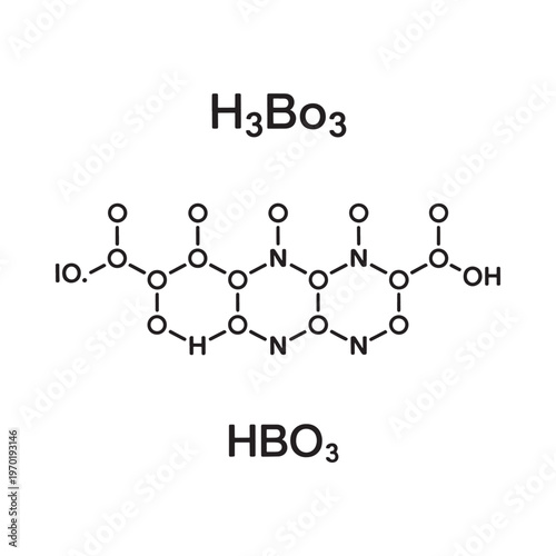 Boric acid molecular structure diagram with chemical formula displayed