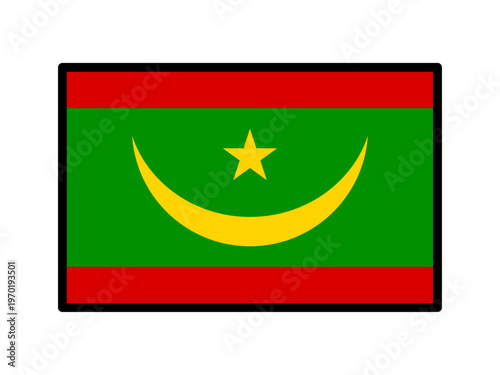 モーリタニアの国旗のイラスト素材