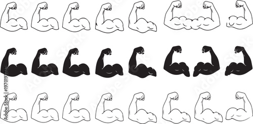 Flexing Arms Pattern: An artistic arrangement of flexing arms, presented in a repetitive pattern, creating a visual symphony of strength and physique.