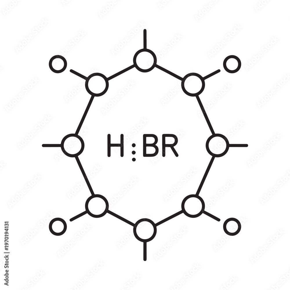 Εκτύπωση καμβά Cyclooctane molecule diagram with hydrogen bromine and oxygen atoms