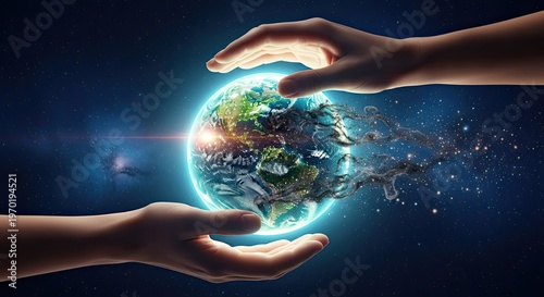 Protecting our planet a powerful earth day image of hands holding the earth