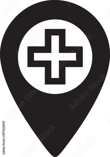 Medical Location Icon, Healthcare Map Marker, Black Cross Symbol, Navigation Sign Free Download Medical Location Icon, Healthcare Map Marker, Black Cross Symbol, Navigation Sign - GFXLoad