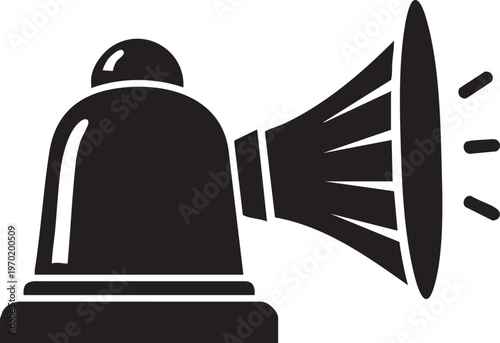 Bell, megaphone, announcement icon, public address symbol, sound alert