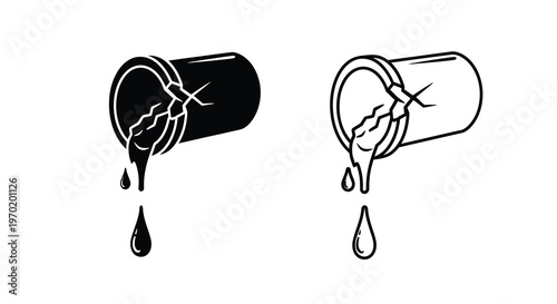 Broken glass and dripping liquid depicted in a striking silhouette