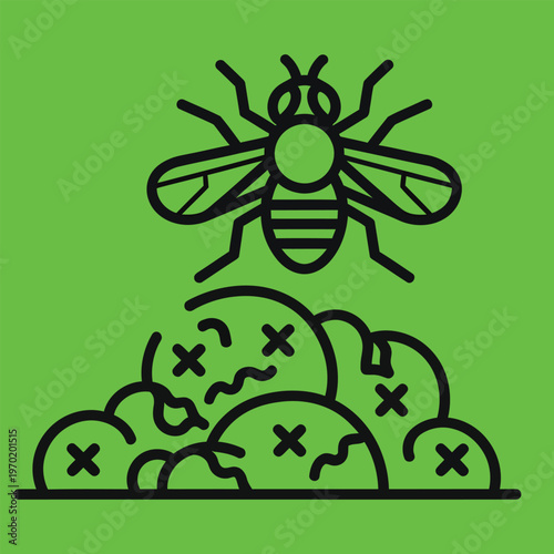 Bacteria germs illustration of microscopic organisms resembling insects and colonies