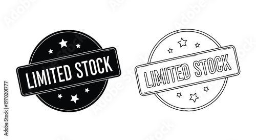 Two limited stock badge designs one dark one light silhouette