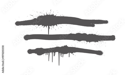 Dark grey spray paint splatters and drips white grunge