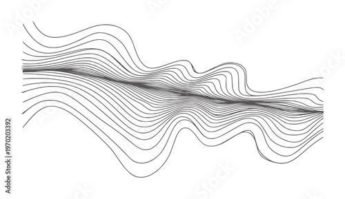 Dark grey wavy lines white abstract pattern
