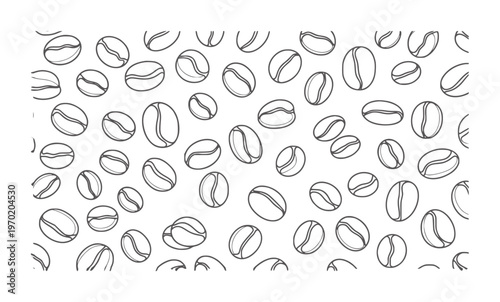 Hand drawn coffee beans pattern white