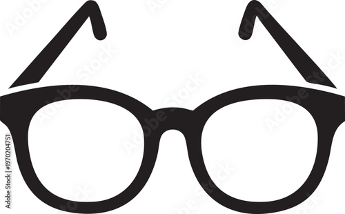 Black glasses icon, eyeglasses vector, spectacles symbol, vision accessory