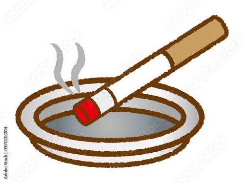 	煙草と灰皿のイラスト素材3