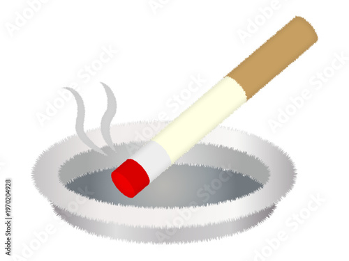 	煙草と灰皿のイラスト素材