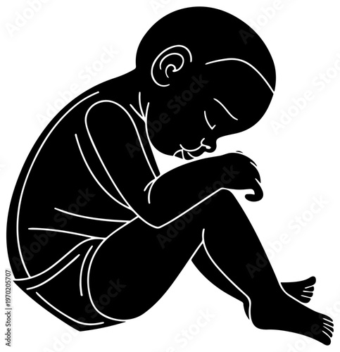Baby silhouette vector illustration