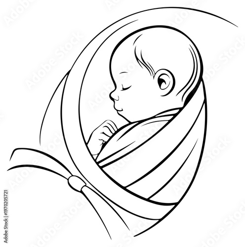Baby silhouette vector illustration
