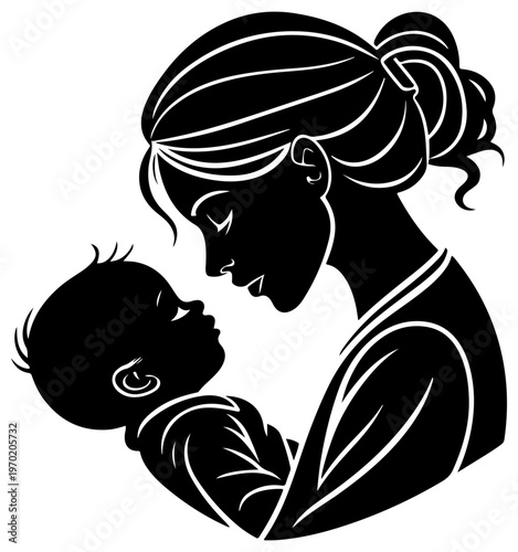 Baby silhouette vector illustration