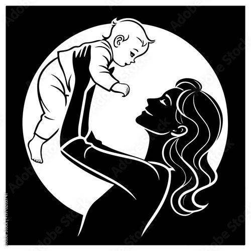 Baby silhouette vector illustration