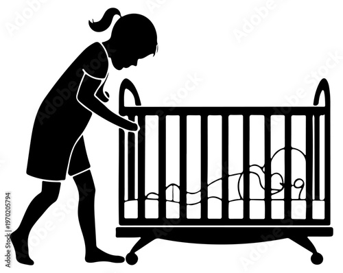 Baby silhouette vector illustration