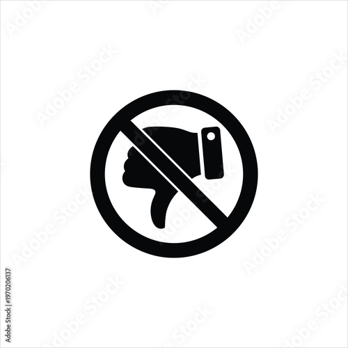 Thumbs Down Symbol Rejected Negation Gesture Vector Graphic Isolated on White Background