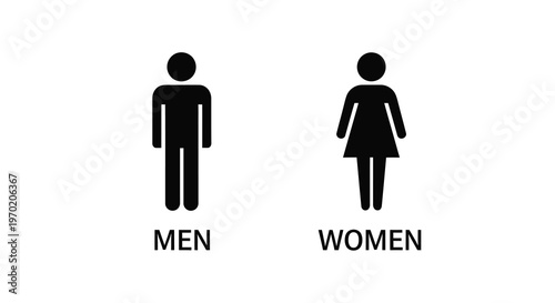 Simple restroom signs depicting a man and woman black silhouette