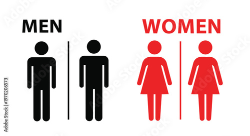 Restroom signs depicting male and female figures a simple silhouette