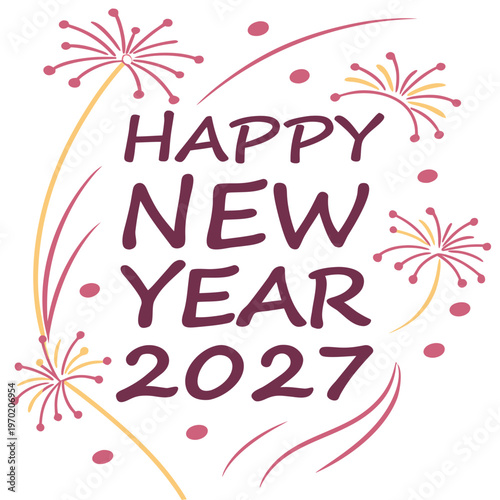 Happy New Year 2027 Fireworks celebration party