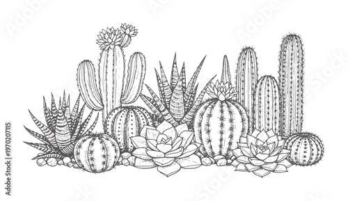 Of various desert succulents and cacti plants cactus botanical