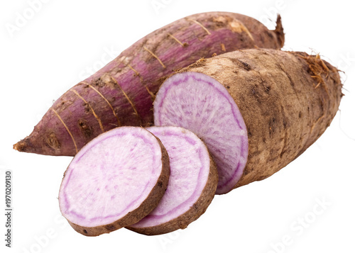 sweet taro isolated on a transparent background.