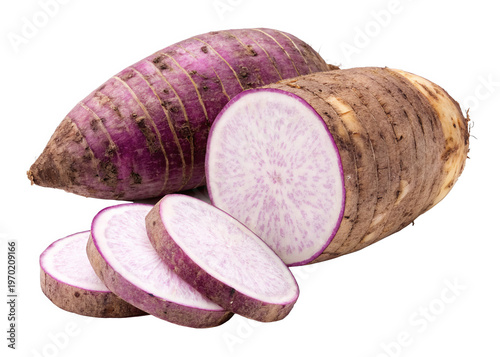 sweet taro isolated on a transparent background.