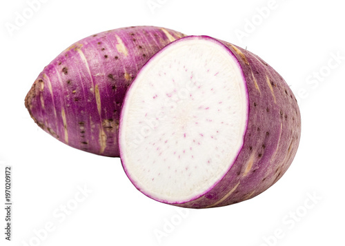 sweet taro isolated on a transparent background.