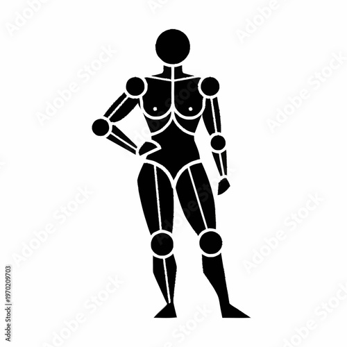 Stylized Human Figure with Articulated Joints.