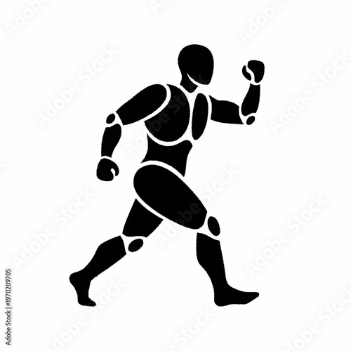 Stylized Humanoid Figure Running in Dynamic Pose.