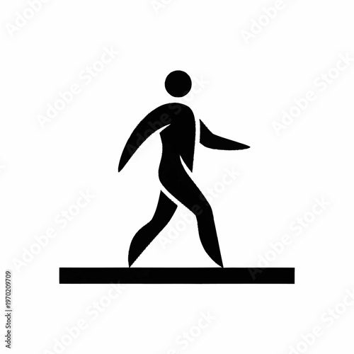 Stylized Silhouette of a Person Walking Forward.