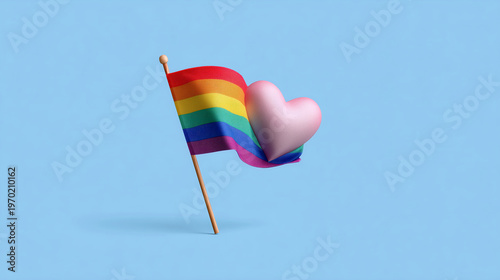 Pride month celebration colorful heart flag art vibrant background creative viewpoint