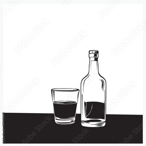 bottle and glass of wine